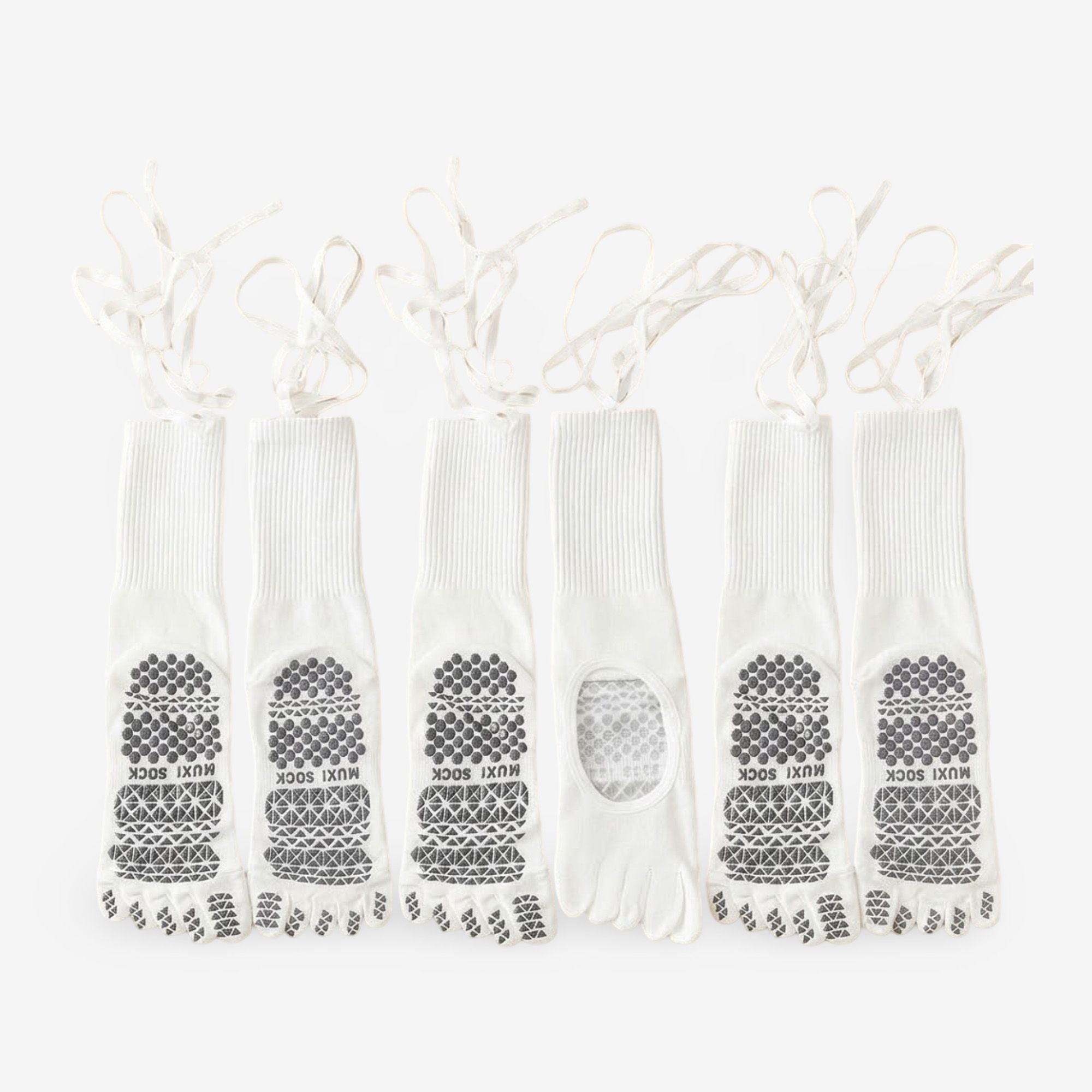 Lace-Up Grip Yoga Socks for Pilates and Dance 3 Pack