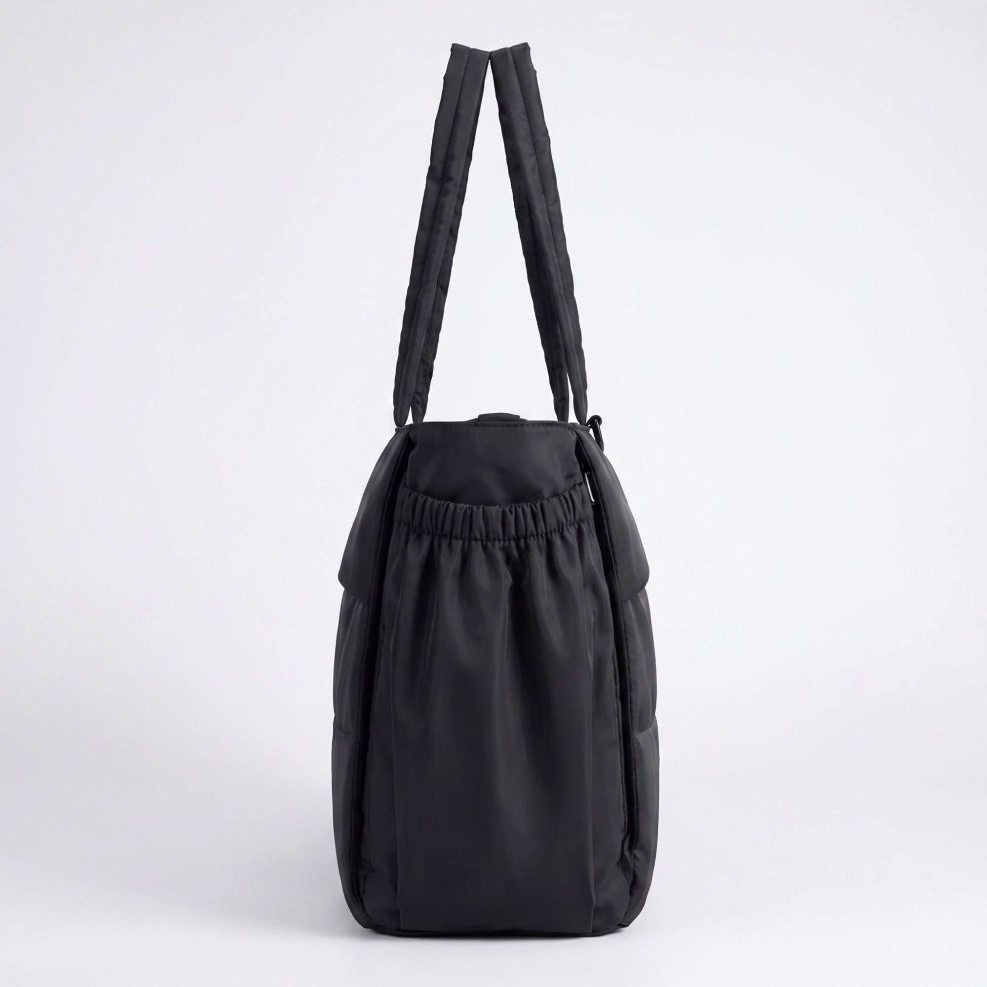 Oversized Padded Tote Bag with Multi Outer Pockets and Long Padded Shoulder Straps 16.5x6.1x13in
