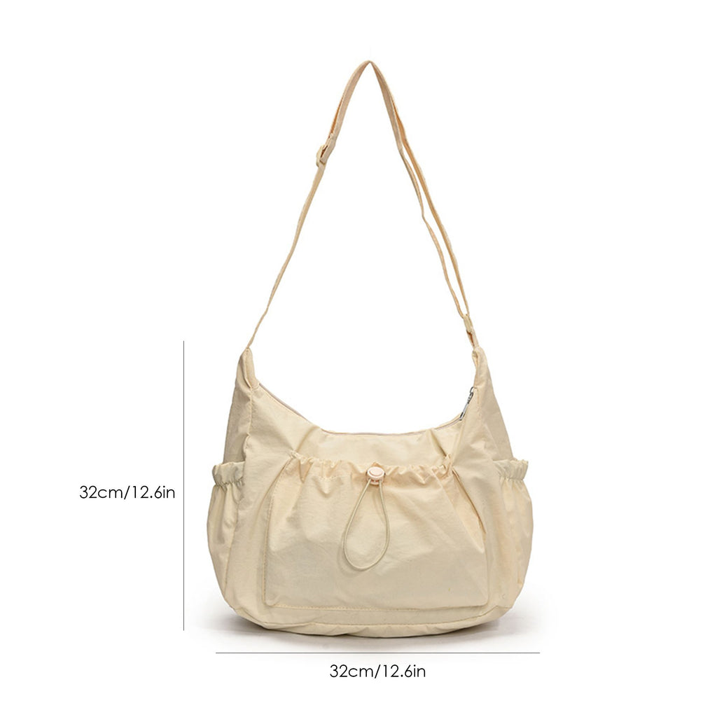 Lightweight Hobo Shoulder Bag with Adjustable Strap and Multiple Pockets