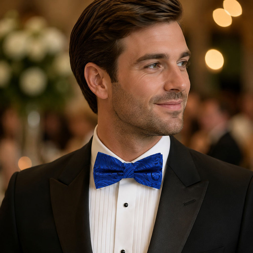 Pre Tied Paisley Bow Tie Adjustable Formal Suit and Tuxedo Accessory