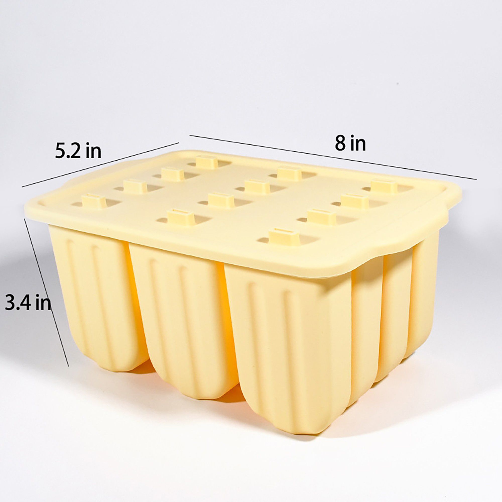 12-Cavity Popsicle Mold - Homemade Ice Pop Maker with Lid
