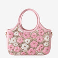 Mini Tote Bag with Sequin Flower Design for Casual Everyday Use