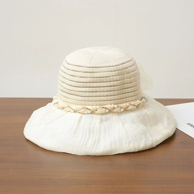 Anna-Kaci Womens Wide Brim Straw Sun Hat Elegant Beach Vacation Hat Lightweight Breathable Summer Hat