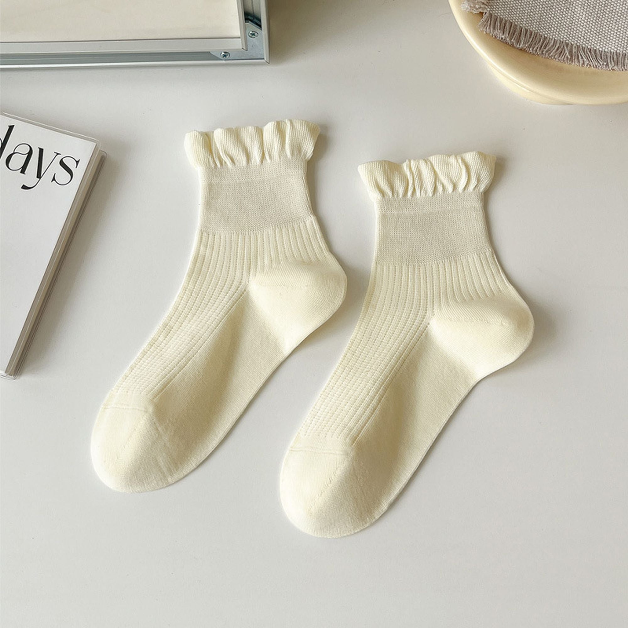 Anna-Kaci Adorable Women's Ruffle - Cuff Ankle Socks 6Pk
