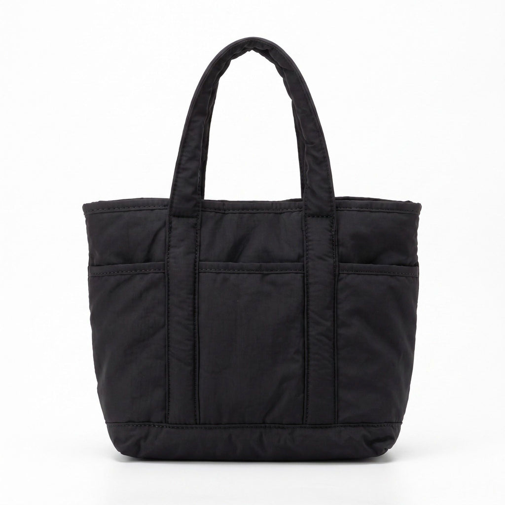 Lightweight Utility Tote Bag with Long Shoulder Straps and Exterior Pockets 9x7.5x4.5in