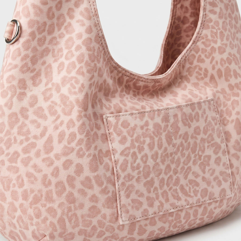 Leopard Print Hobo Tote Bag with Wide Shoulder Strap and Exterior Pocket 12.5x8x0.4in