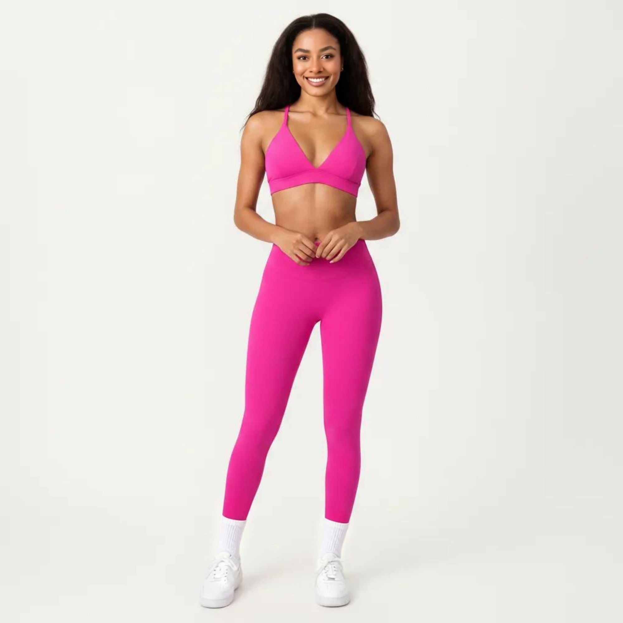 Anna-Kaci Active Women's Triangle Sports Bra with Adjustable Cross Back Straps and Smooth Band