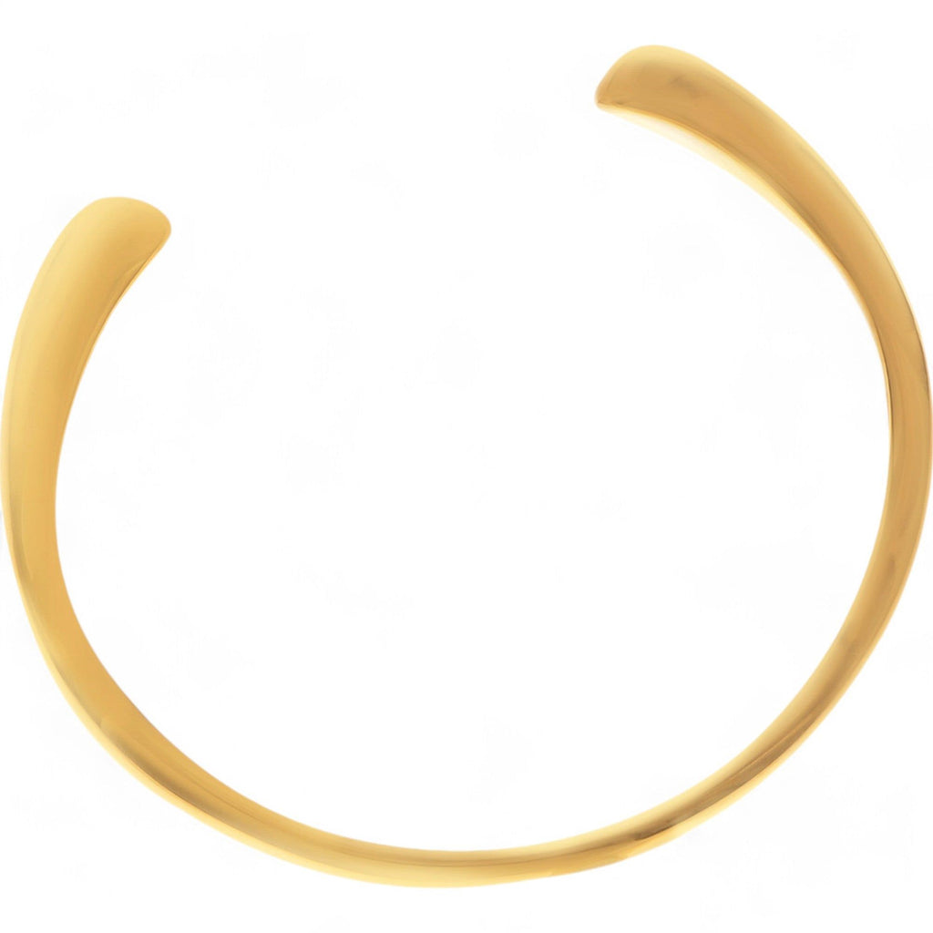 Women's Minimalist Gold Tone Open Cuff Fashion Bracelet Smooth Sleek Design