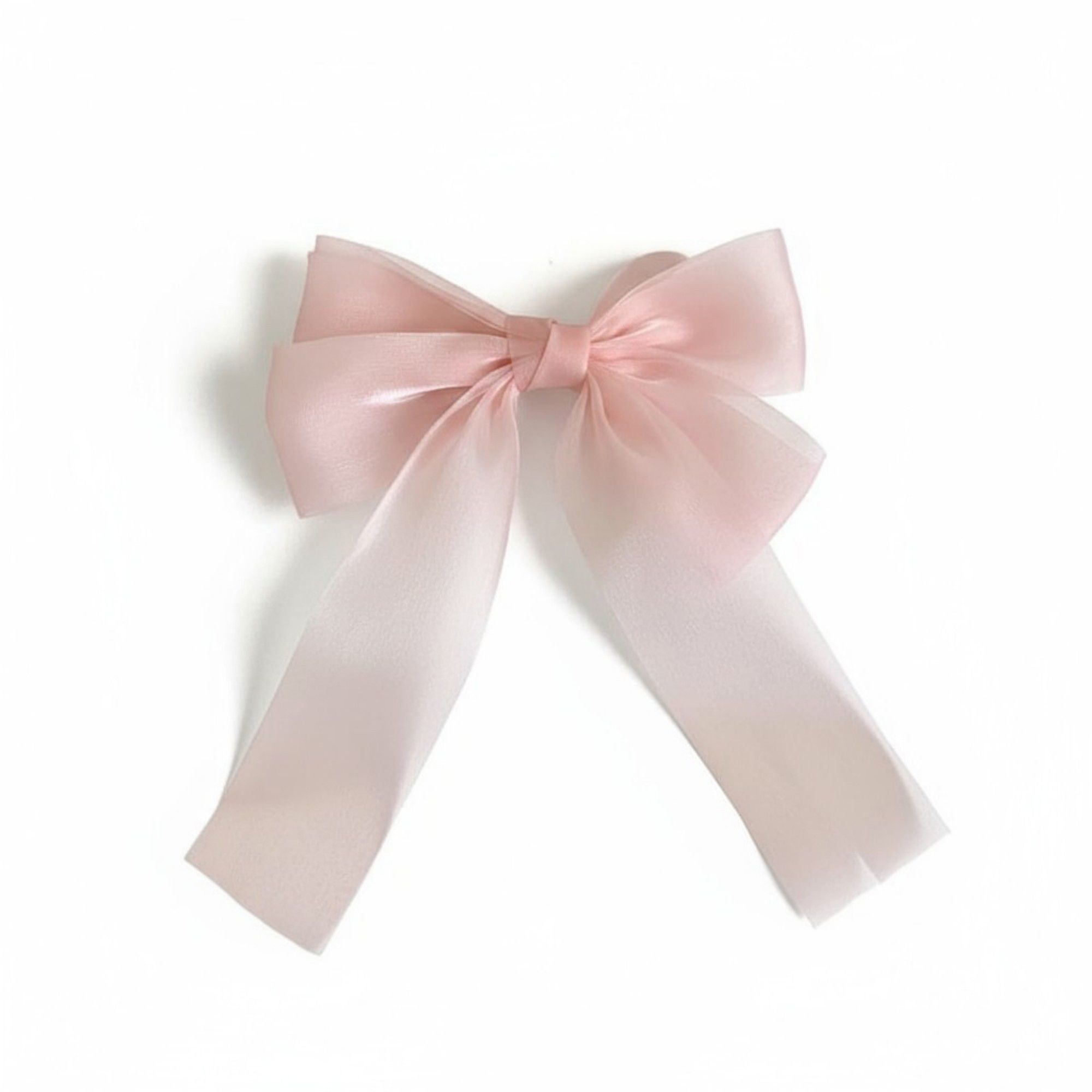Oversized Satin Bow Hair Clip with Long Ribbon Tails and Glossy Finish