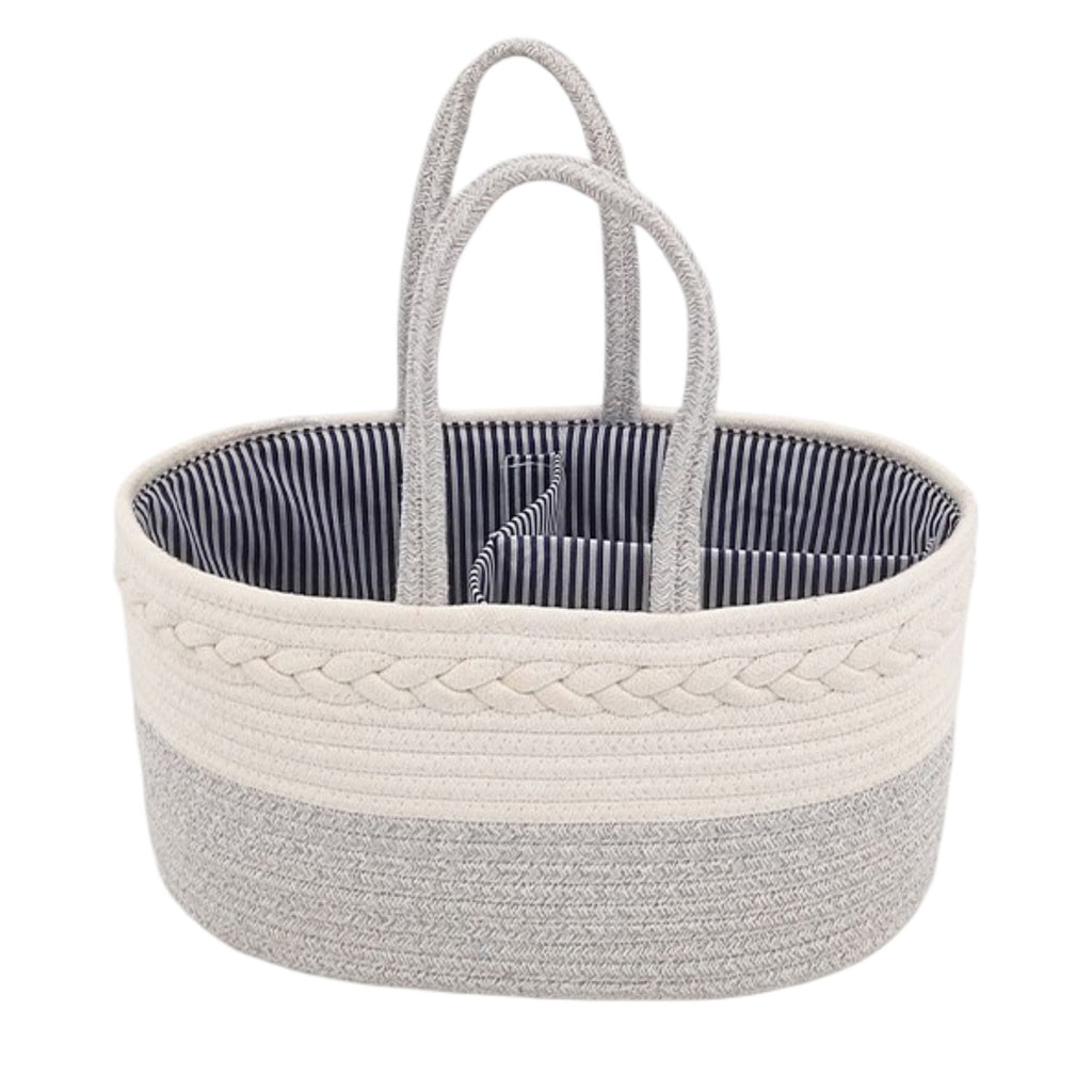 Woven Rope Storage Basket Organizer Bin Soft Cotton Basket for Nursery Shelves Closet Organization