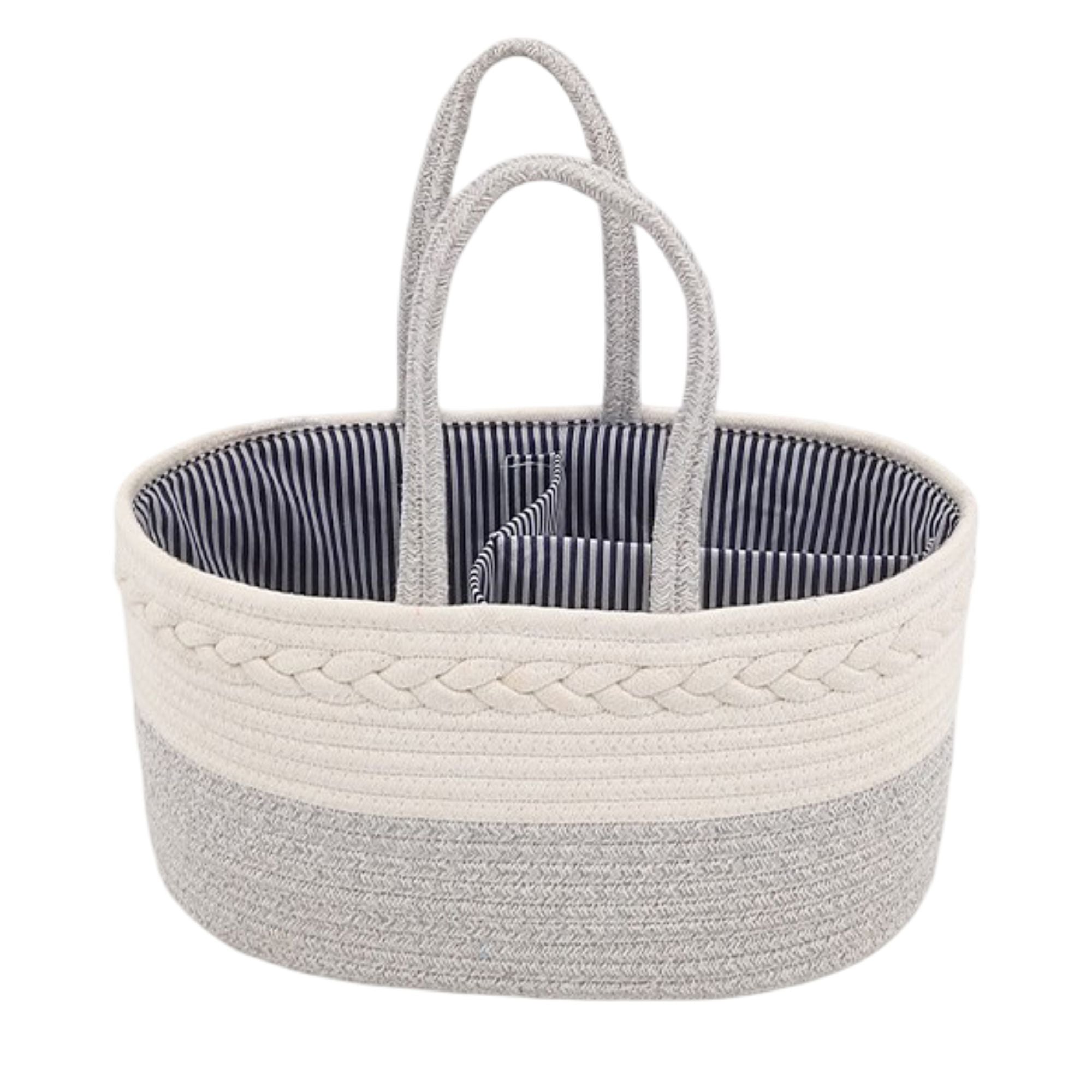 Woven Rope Storage Basket Organizer Bin Soft Cotton Basket for Nursery Shelves Closet Organization