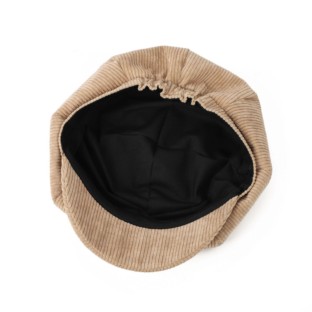 Corduroy Newsboy Cap Vintage Baker Boy Cabbie Hat with Short Brim