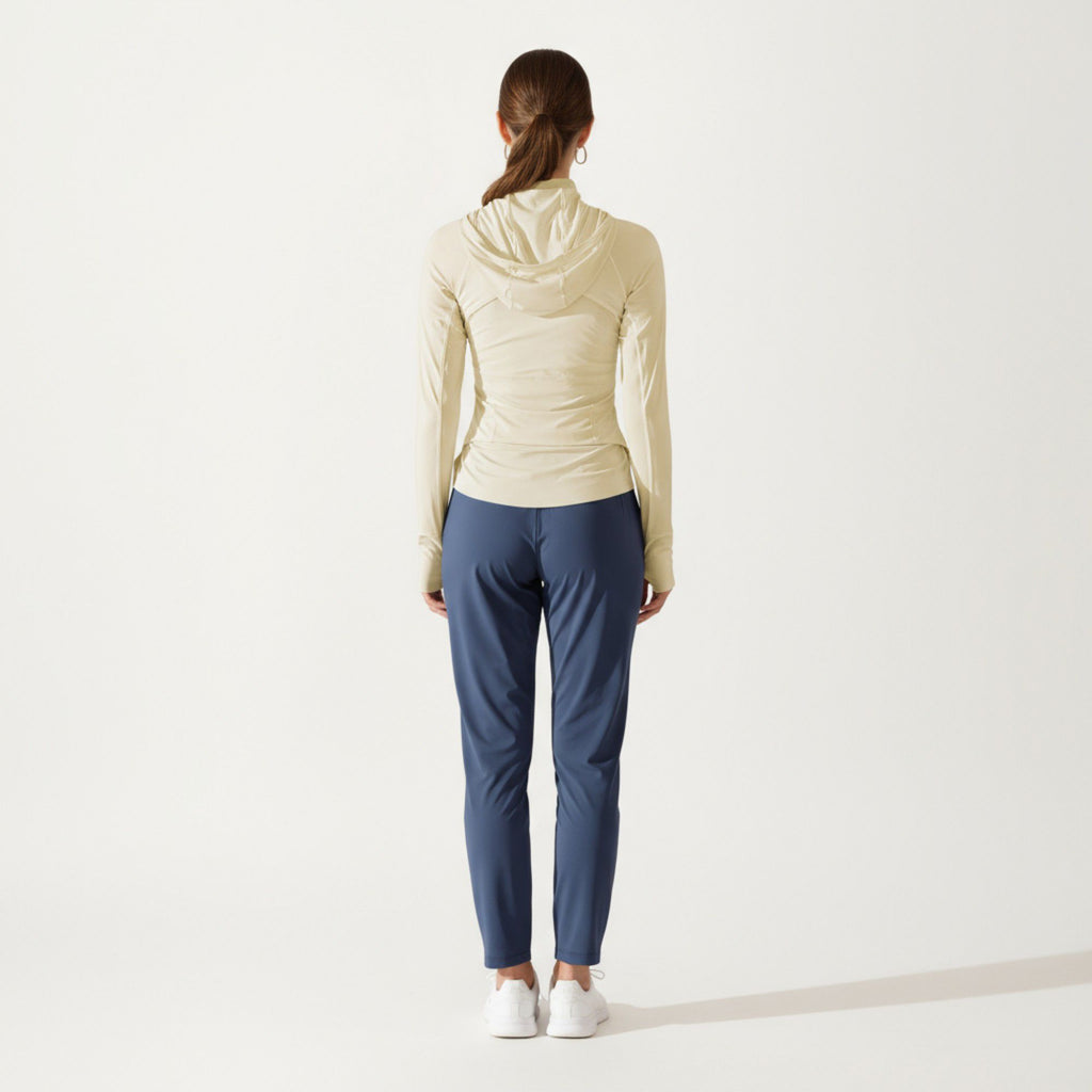 Anna-Kaci Active Women's Full Zip Long Sleeve Active Jacket with Fitted Silhouette and High Neck
