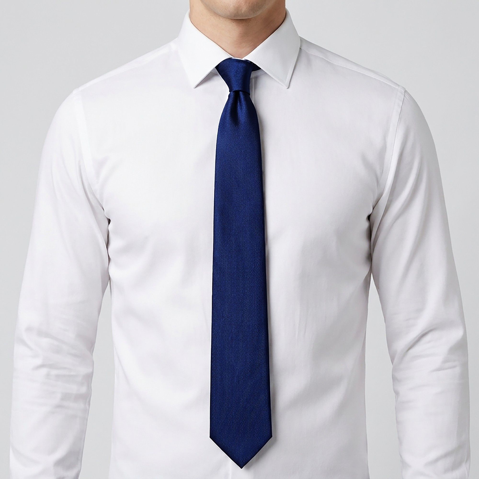 Men's Solid Smooth Finish Tie Classic Necktie 57 Inch Length 3.1 Inch Width Formal Business Accessory