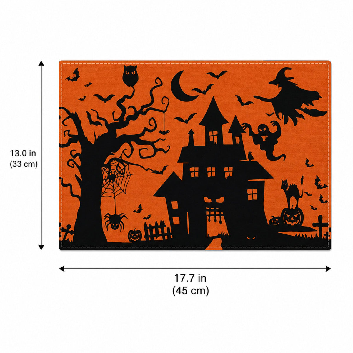 Halloween Ghost Pumpkin Skeleton Placemat Set of 4