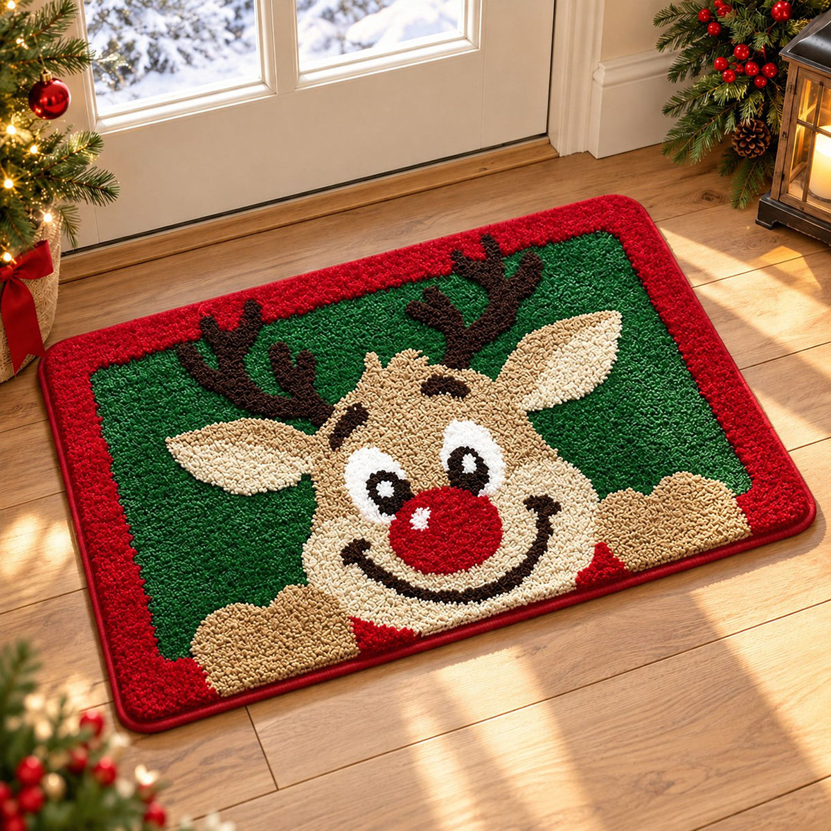Christmas Character Tufted Bath Rug with Nonslip Backing 15.7 x 23.6 in