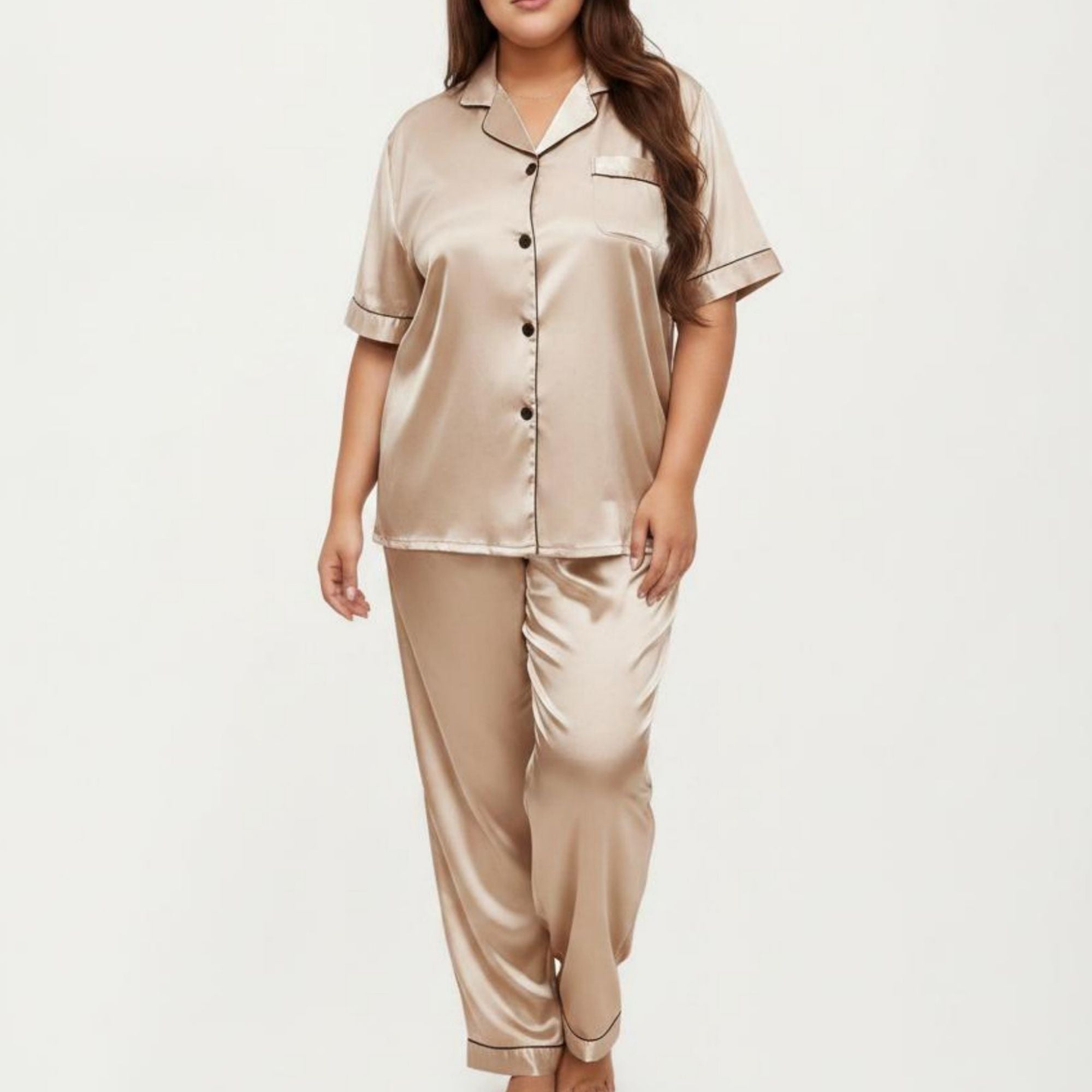 Anna-Kaci Lounge Women's Plus Size 2-Piece Floral Kimono Robe Set with Short Sleeve Open Front Longline Cover Up and Matching Inner Dress