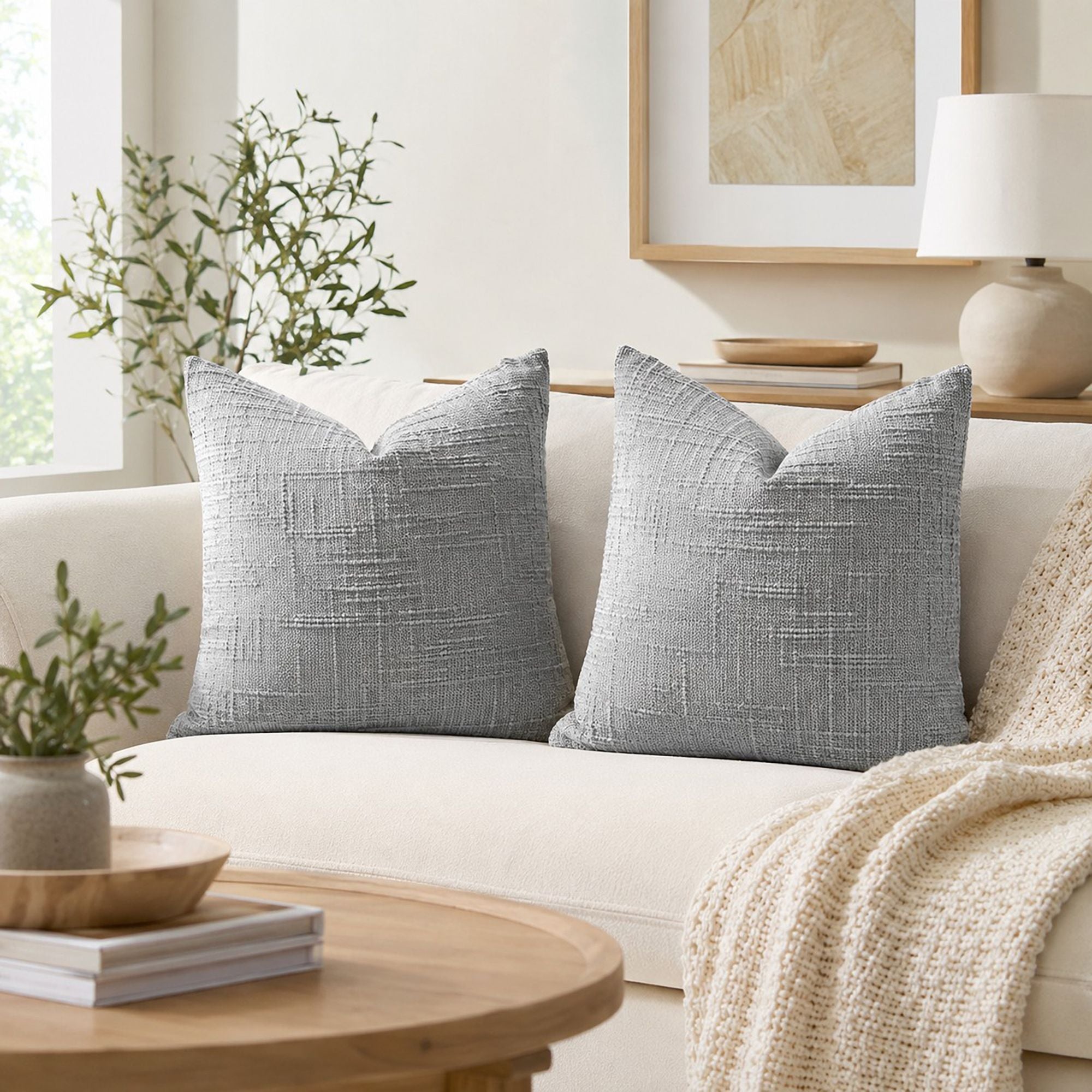 Textured Geometric Decorative Throw Pillow Cover Soft Accent Cushion Cover for Sofa Bed