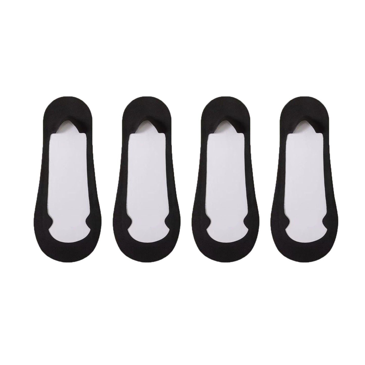 Anna-Kaci Women's Ultra Low Cut No Show Socks with Anti-Slip Silicone Grip and Seamless Toe Protection 4-Pack