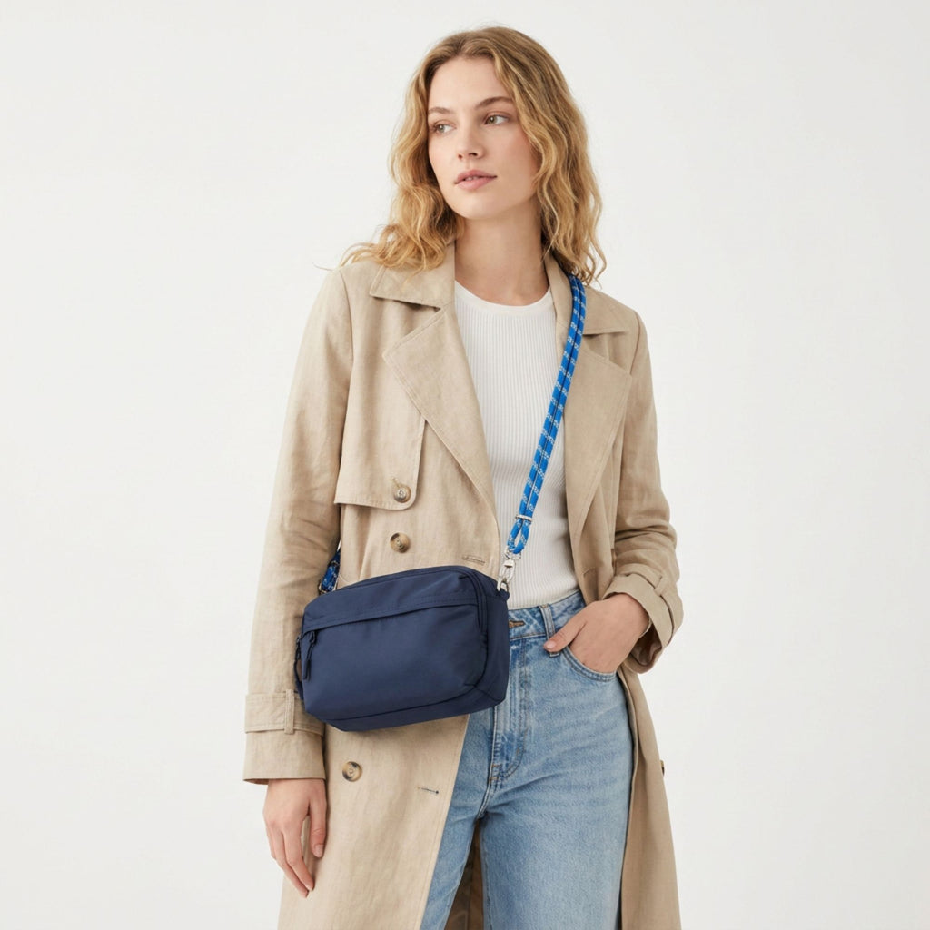 Small Nylon Crossbody Bag with Rope Strap