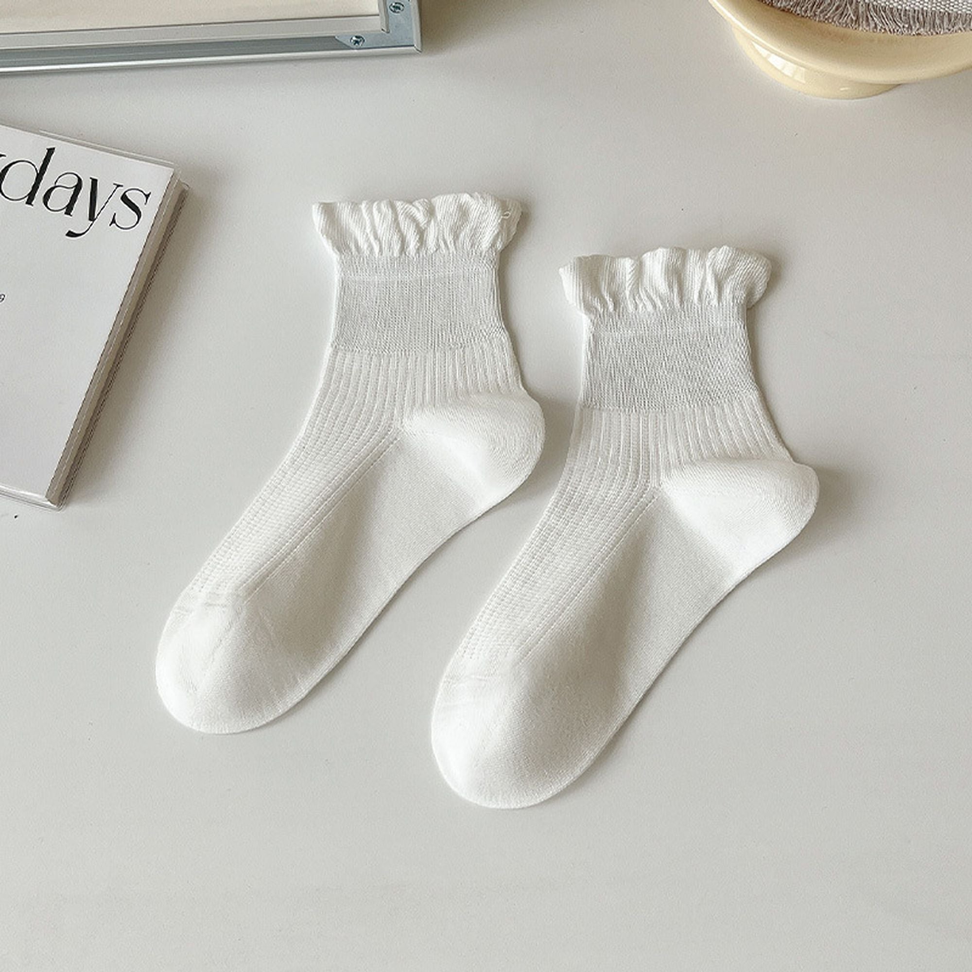 Anna-Kaci Adorable Women's Ruffle - Cuff Ankle Socks 6Pk