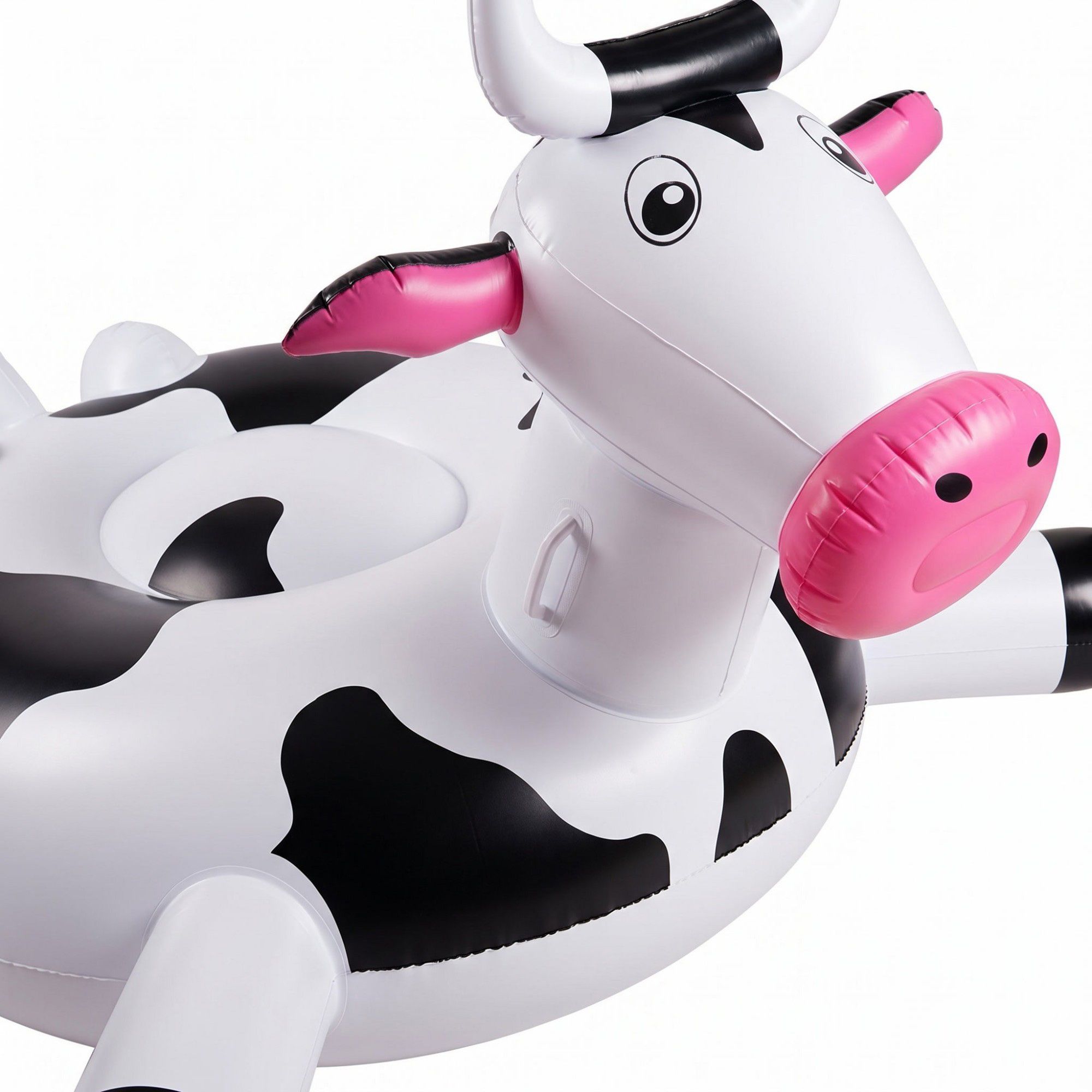 Inflatable Cow Pool Float Ring Novelty Animal Float Durable PVC Water Float for Pool Beach Lake 66x59.8x37.8in