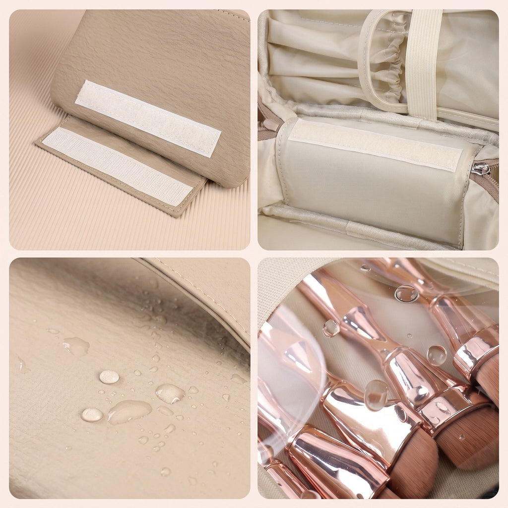 Travel Makeup Organizer Case with Removable Cosmetic Pouch Waterproof Storage Bag Set