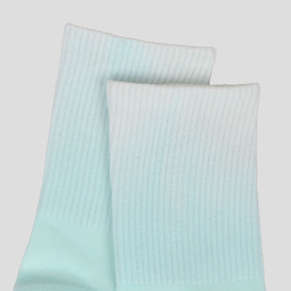 Anna-Kaci Women's Gradient Color Athletic Crew Socks Non Slip Silicone Cushioned Sole for Yoga Jogging 2 Pairs