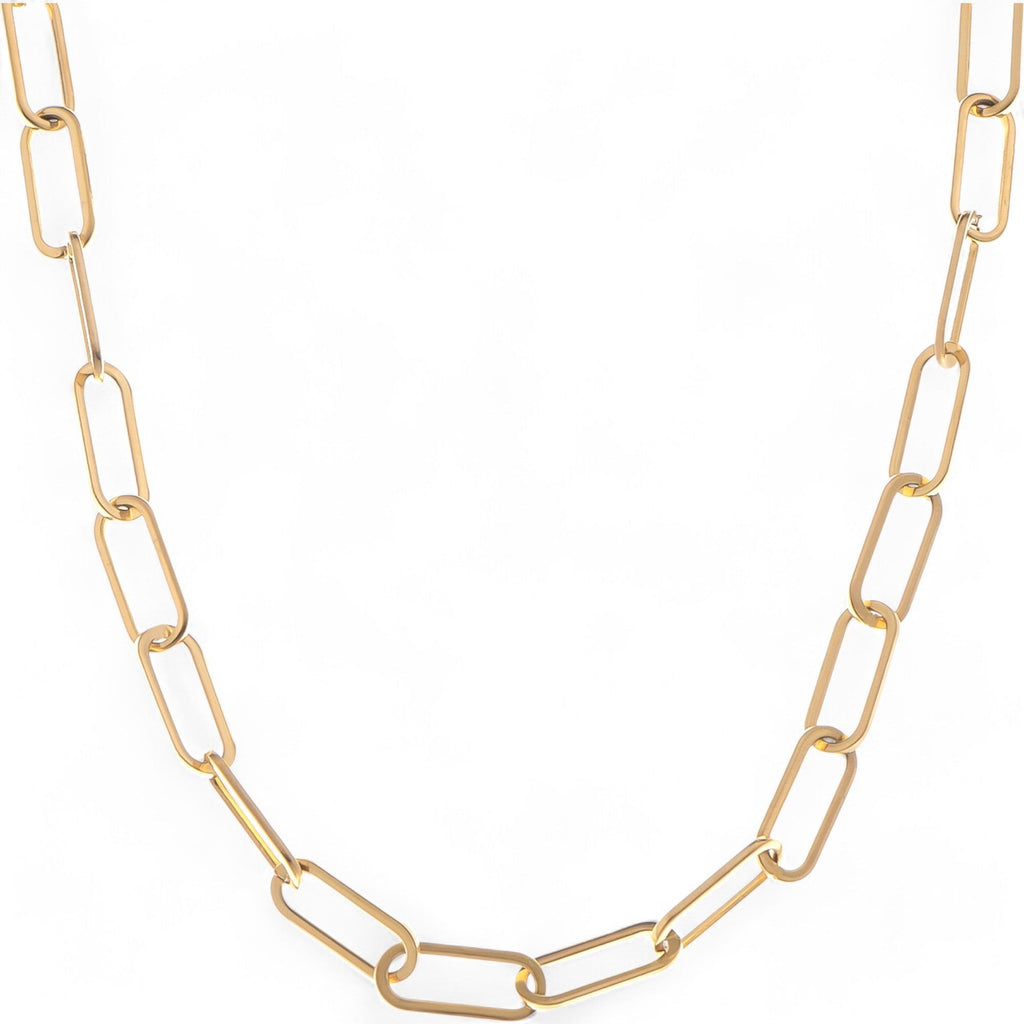 Women's Modern Paperclip Chain Fashion Necklace with Large Links