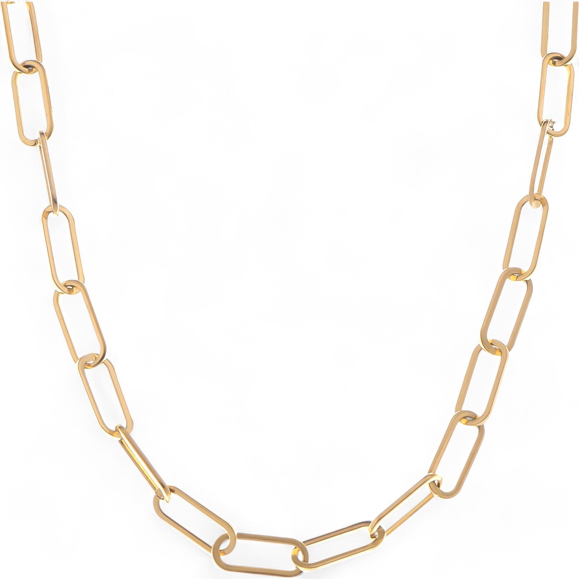 Women's Modern Paperclip Chain Fashion Necklace with Large Links
