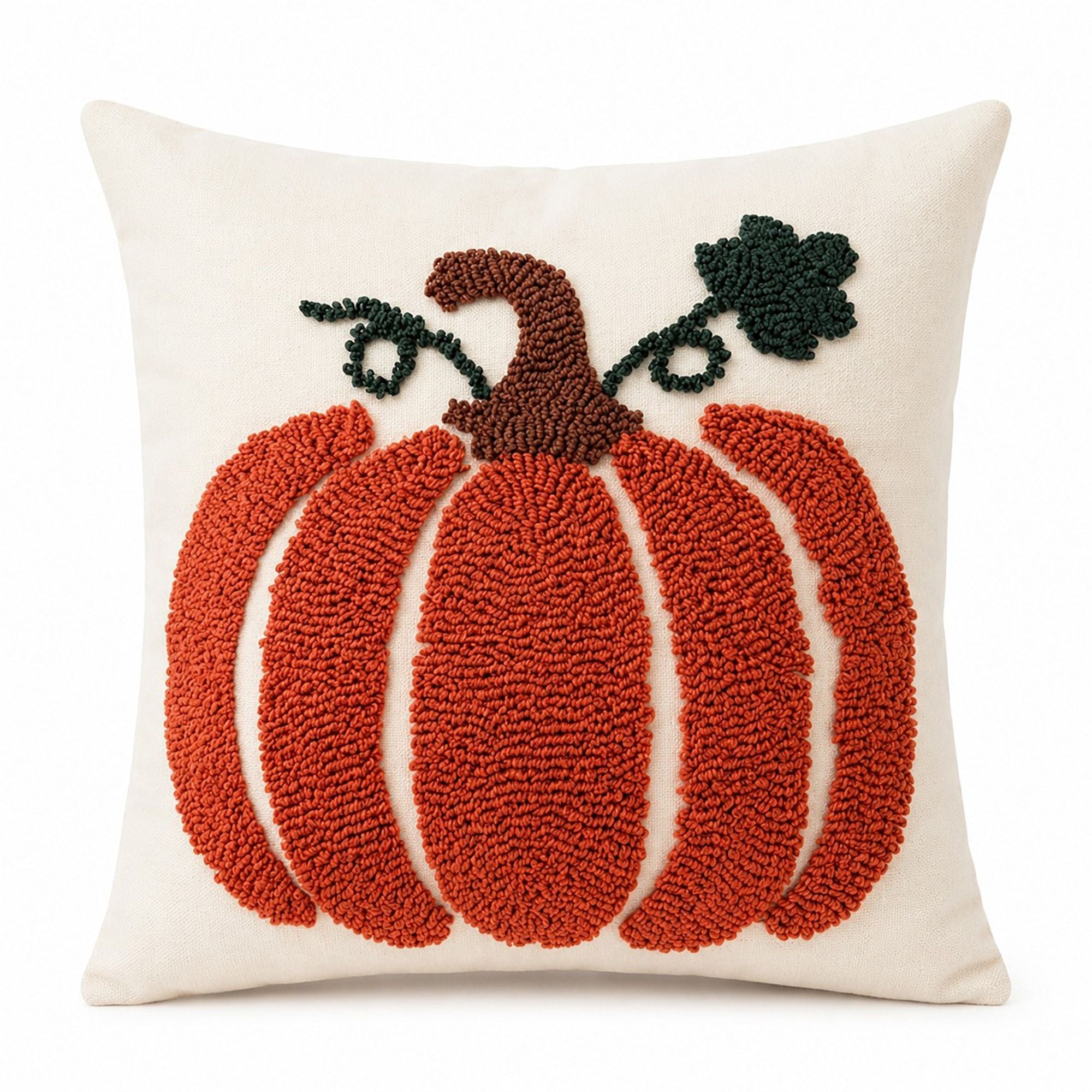 Tufted Pumpkin Throw Pillow Cover for Fall and Thanksgiving Decor