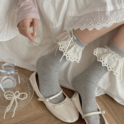 Anna-Kaci Women's Summer Ruffled Lace - Trim Ankle Socks 6Pk