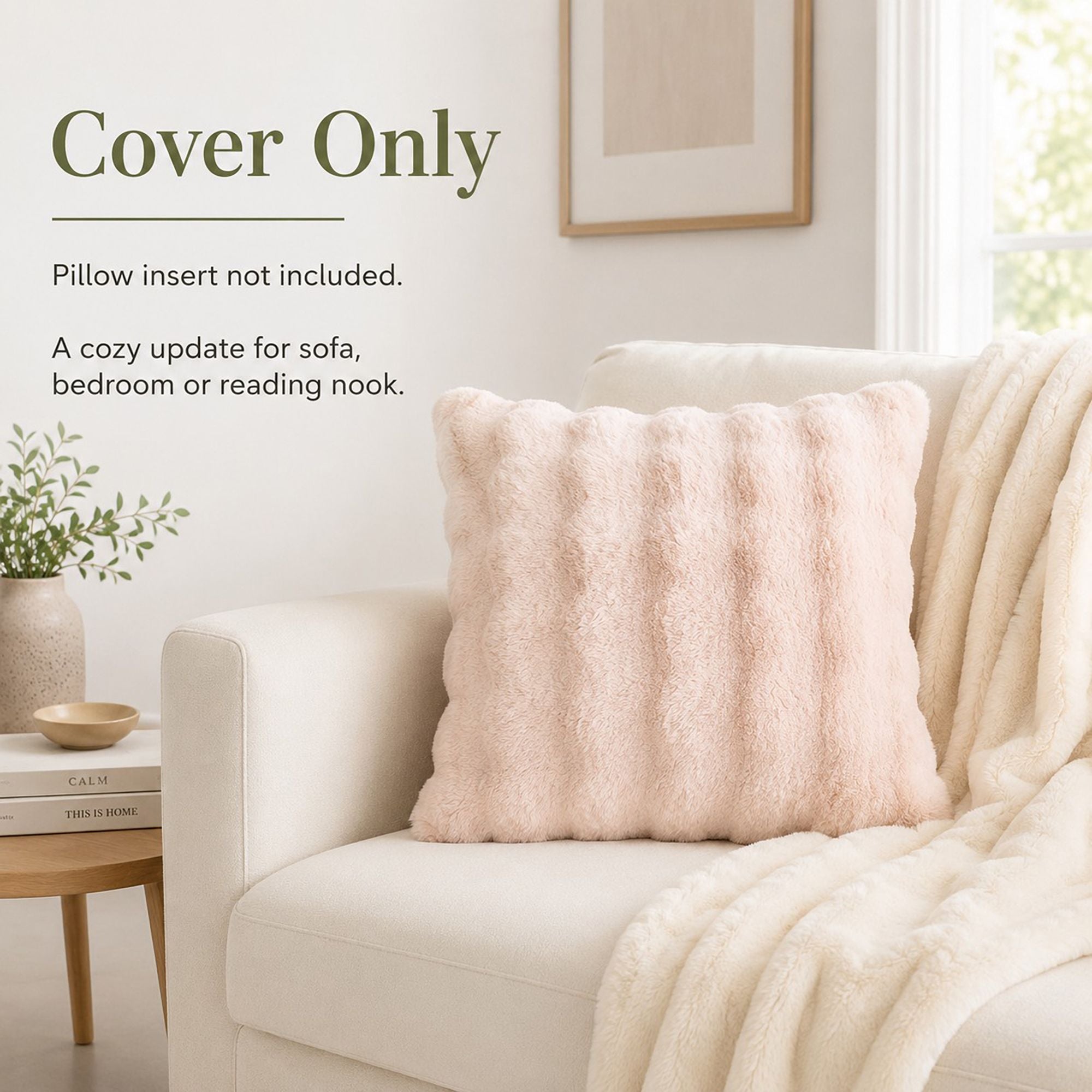 Plush Shaggy Decorative Throw Pillow Cover Soft Accent Cushion Cover for Sofa Bed