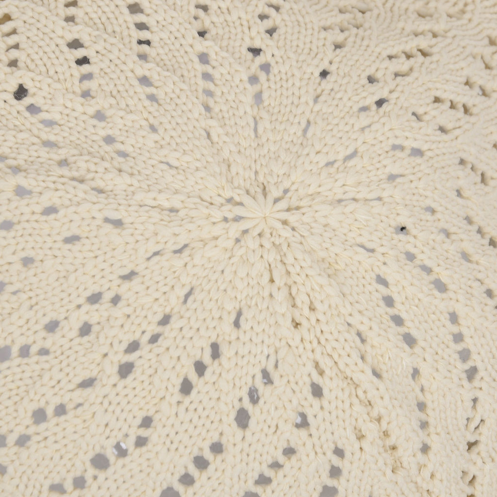 Anna-Kaci Women's Lightweight Crochet Beret Hat with Open Knit Pattern and Soft Stretch Fit