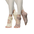Anna-Kaci Women's Open-Toe Grip Socks for Yoga and Pilates with Non-Slip Soles and Arch Support
