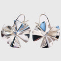 Anna-Kaci Women's Artistic Pleated Drop Earrings - Brass Statement Earrings