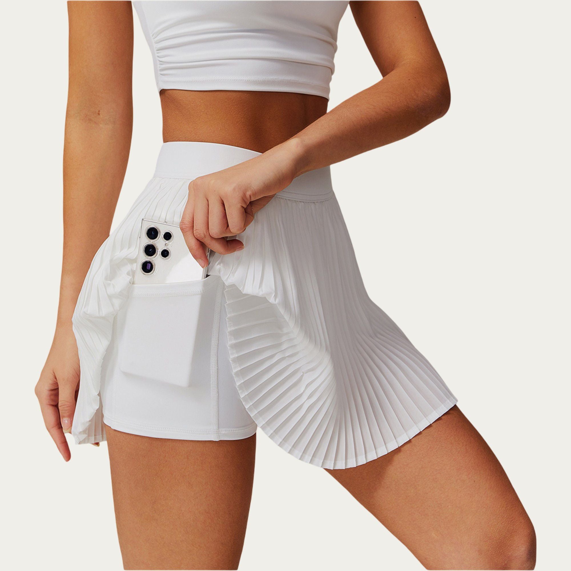 Anna-Kaci Active Women's Pleated Athletic Skort with Built-In Shorts and Side Pocket