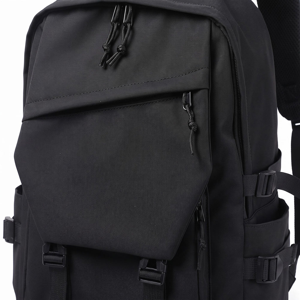 Large Laptop Backpack with Front Flap Pocket Buckle Straps Side Pockets and Padded Shoulder Straps