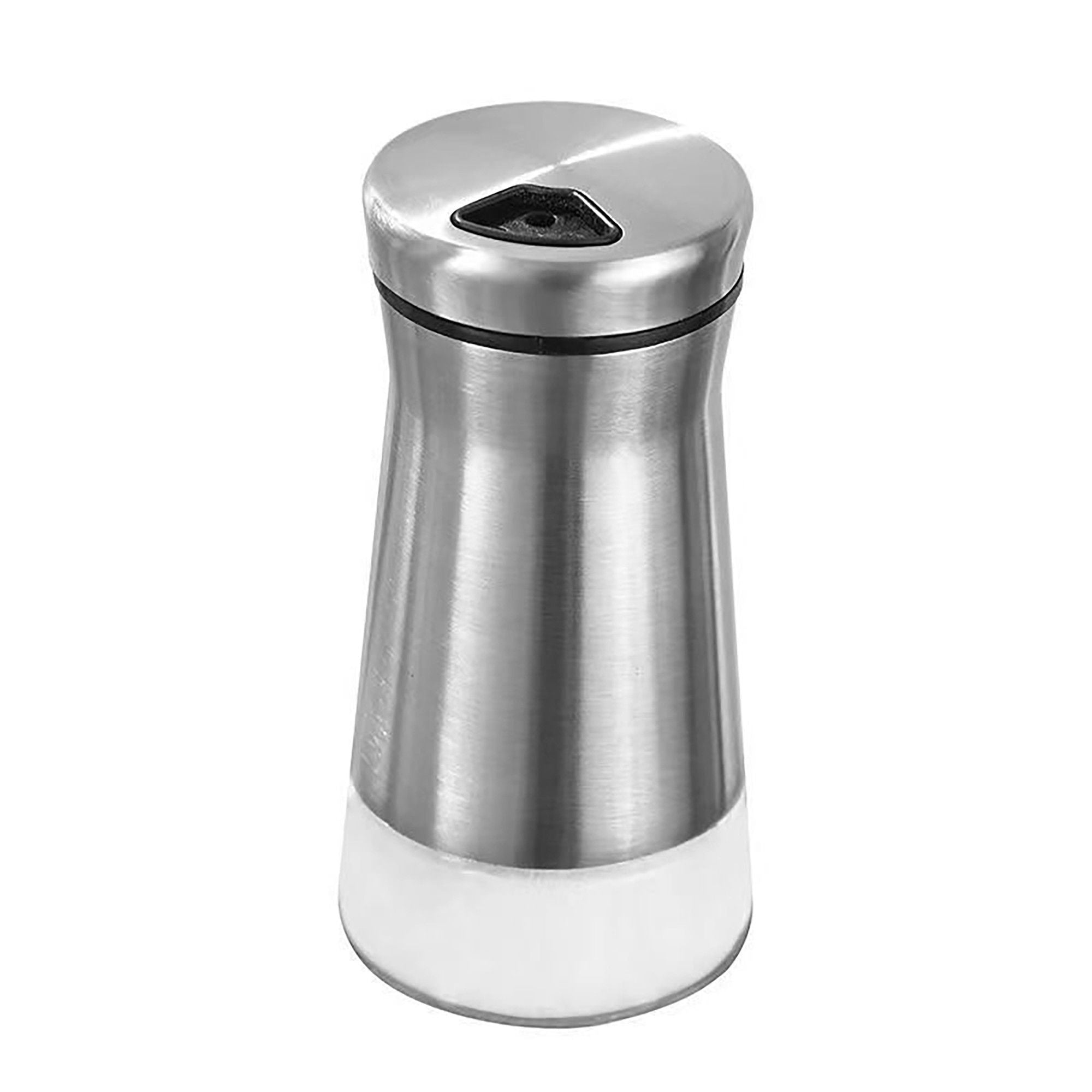 Stainless Steel Spice Shaker Jar with Glass Base and Dispensing Lid