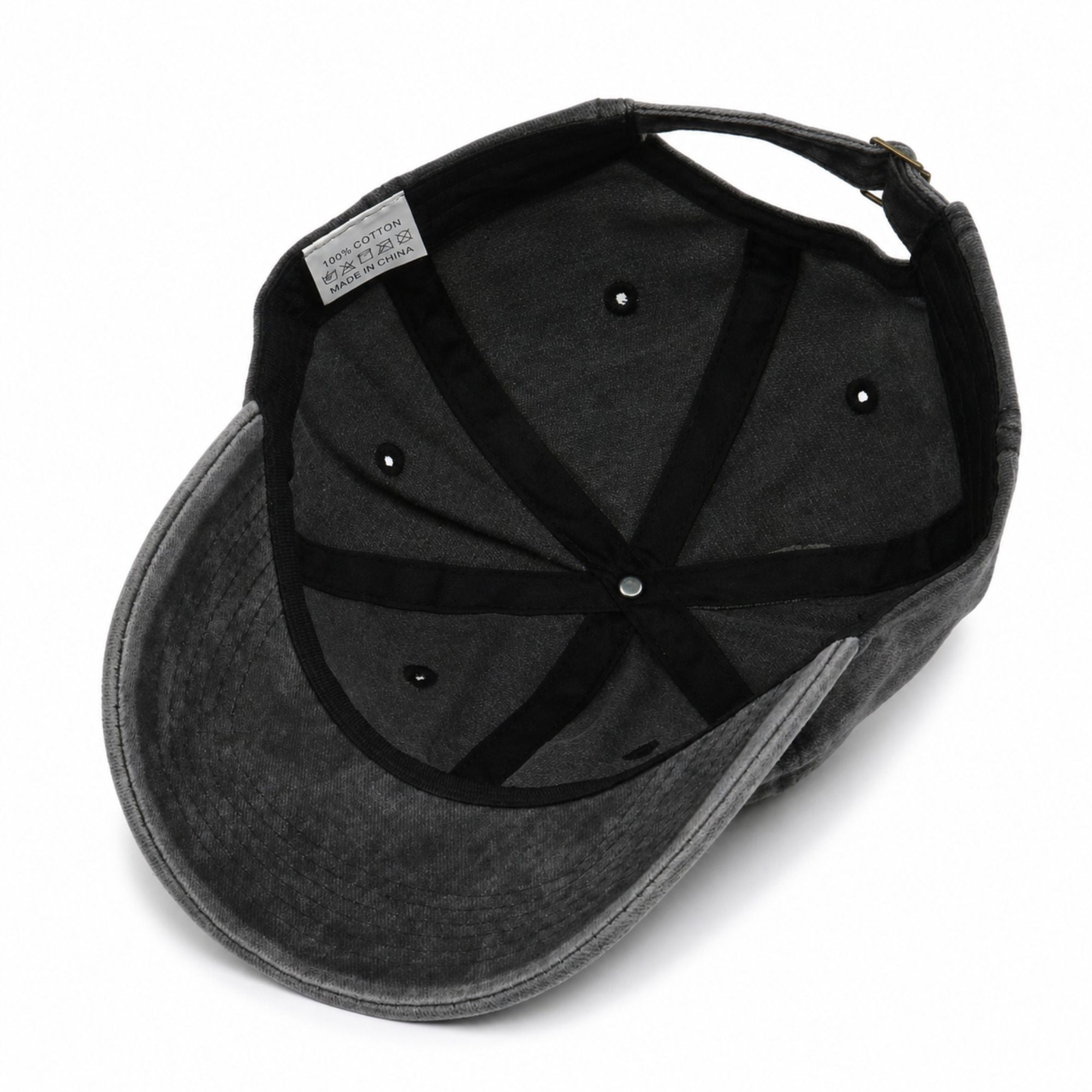 Washed Cotton Baseball Cap Cherry Bow Embroidered Adjustable Dad Hat