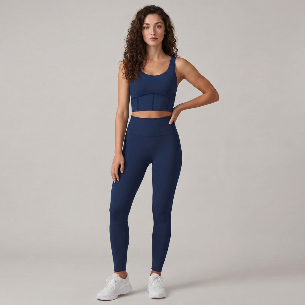 Padded Sleeveless Longline Sports Bra Tank Top Scoop Neck Workout Yoga Crop Top
