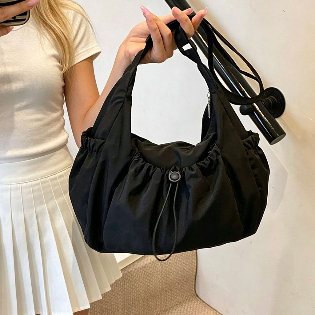 Lightweight Hobo Shoulder Bag with Adjustable Strap and Multiple Pockets