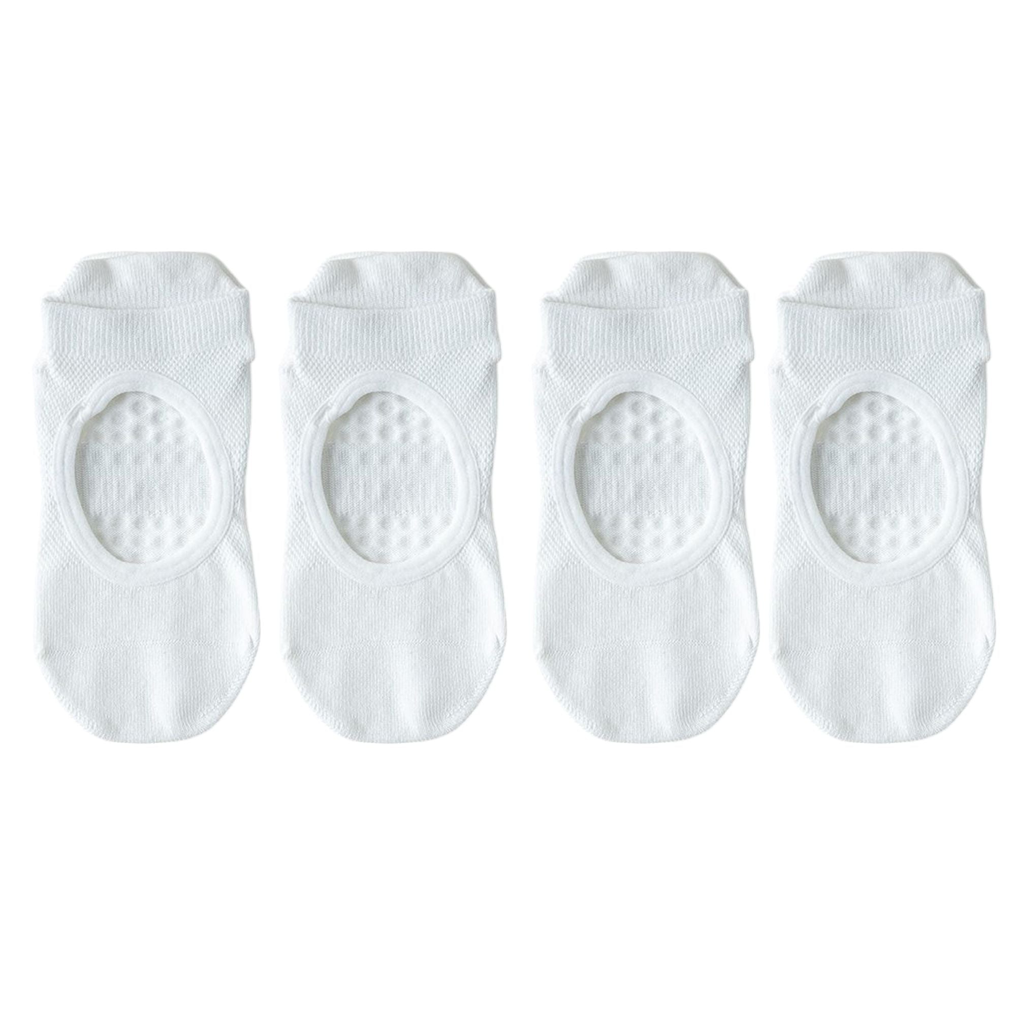 Anna-Kaci 4 Pairs Women's Non-Slip Yoga Socks Soft Cotton Grip Sole Low-Cut Design with Arch Ventilation for Pilates Barre