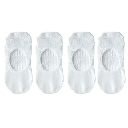 Anna-Kaci 4 Pairs Women's Non-Slip Yoga Socks Soft Cotton Grip Sole Low-Cut Design with Arch Ventilation for Pilates Barre