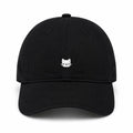 Washed Cotton Baseball Cap Cat Detail Adjustable Dad Hat