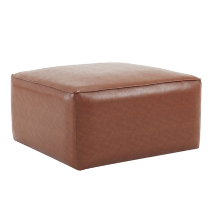 Alilang 30.00 inches Square Faux Leather Ottoman Pouf with Modern Design