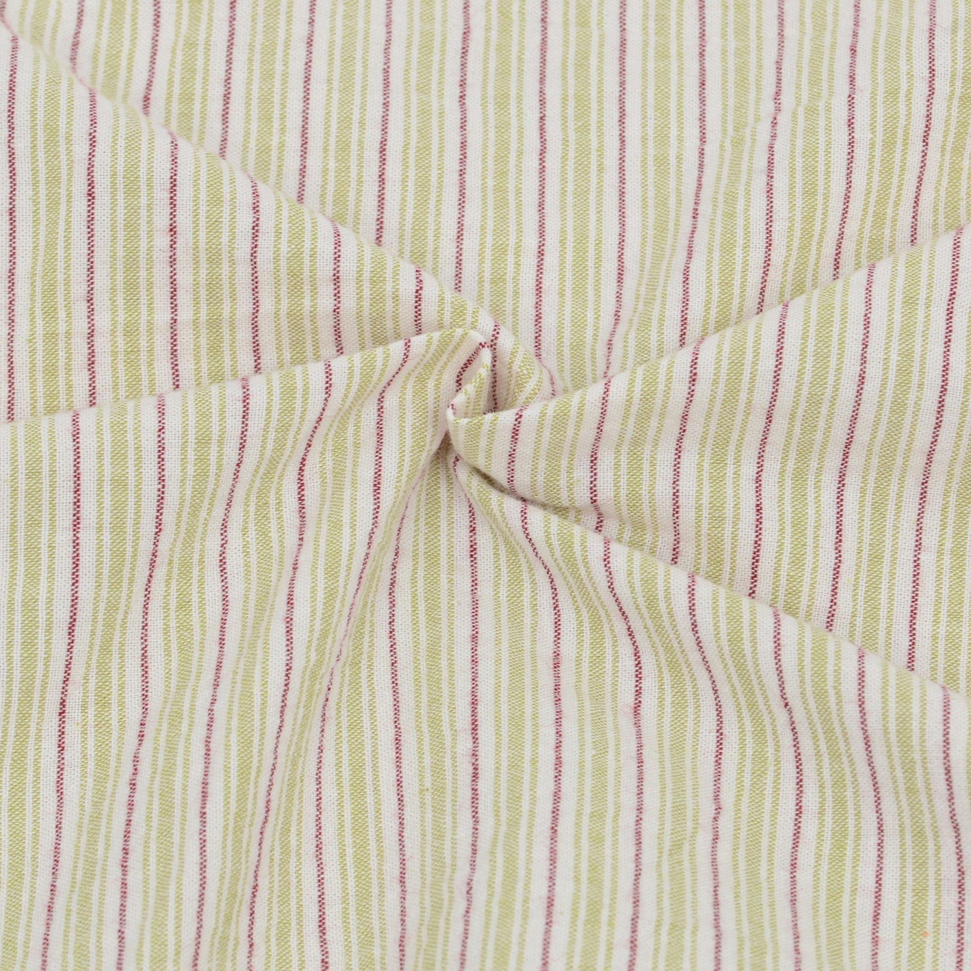 4-Piece Cotton Washed Bedding Set with Duvet Cover Flat Sheet and Pillowcases Striped Woven Design
