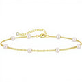 Women's Pearl Beaded Chain Bracelet with Adjustable Clasp Design