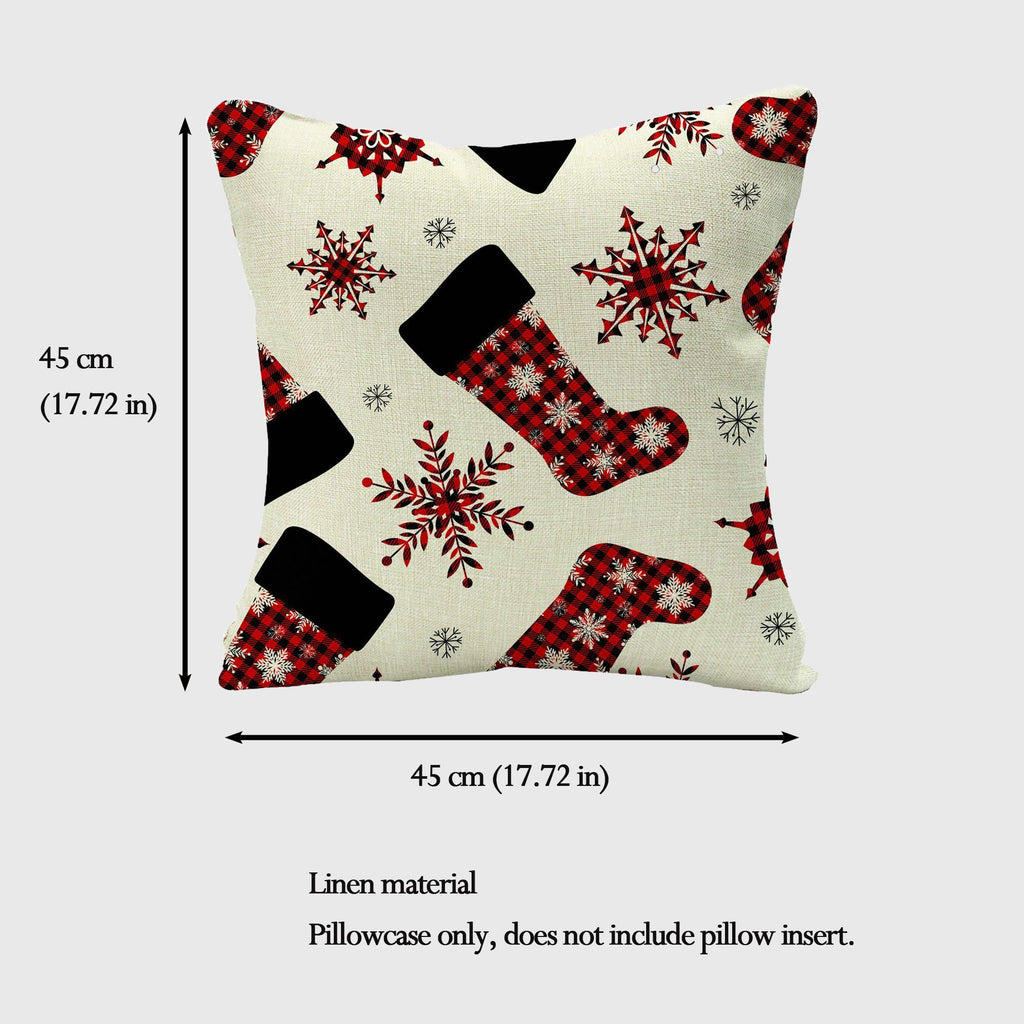Anna-Kaci Christmas Gingham Throw Comfortable Pillow Cover 18x18in