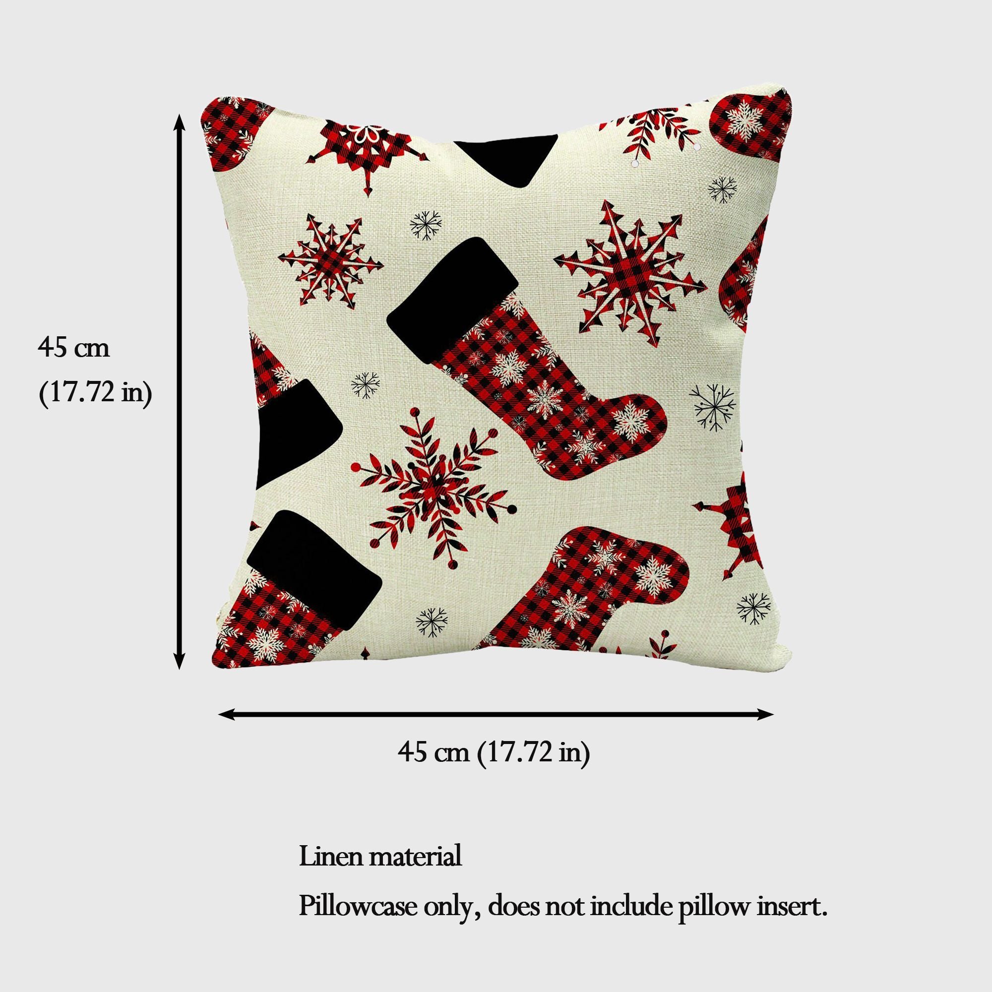 Anna-Kaci Christmas Gingham Throw Comfortable Pillow Cover 18x18in